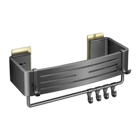 Badezimmerregal Handtuchhalter Starkes belastbares Drainageloch-Design Selbstklebend Kein Bohren B schwarz von Joom DACH