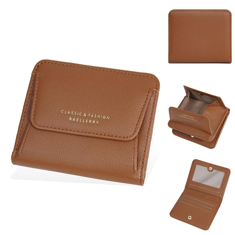 Baellerry Damen Kurze Geldbörsen mit Schnappverschluss Münzfach Damen Mode Mini-Geldbörse Geldbeutel 11cm*9cm*2cm braun Baellerry Damen Kurze Geldbörsen mit Schnappverschluss Münzfach Damen Mode Mini-Geldbörse Geldbeutel 11cm*9cm*2cm braun von Joom DACH