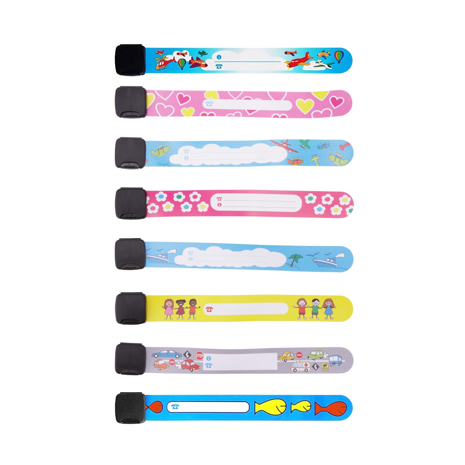 Bänder für Kinder, 8/12er-Pack, Kindersicherheits-ID-Armband, Notfallarmband, Kindergurt 8pcs von Joom DACH