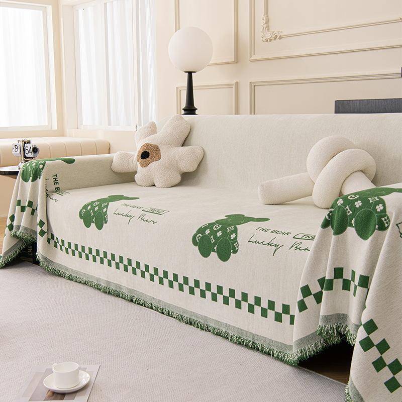 Bären Decke Sofa Handtuch Ins Style Sofa Überwurf Tuch Universal Volle Abdeckung Sofa Überwurf Sofakissen Universal für Alle Jahreszeiten 180*130cm von Joom DACH