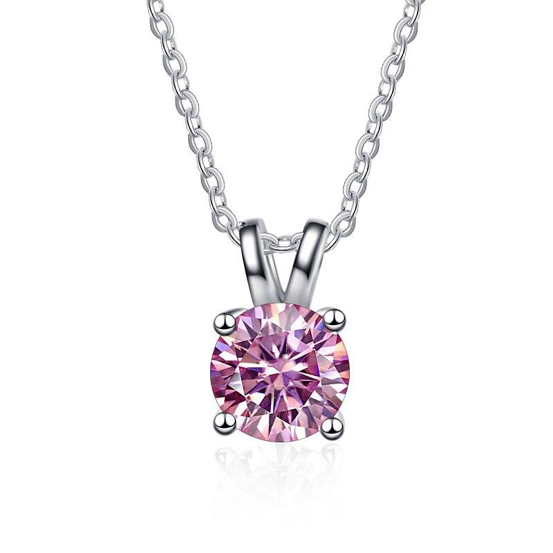 Bague Ringen Echte D Farbe Moissanit Anhänger Halskette 100% 925 Sterling Silber Funkelnden Verlobung Hochzeit Party Edlen Schmuck 2.0ct rosa von Joom DACH