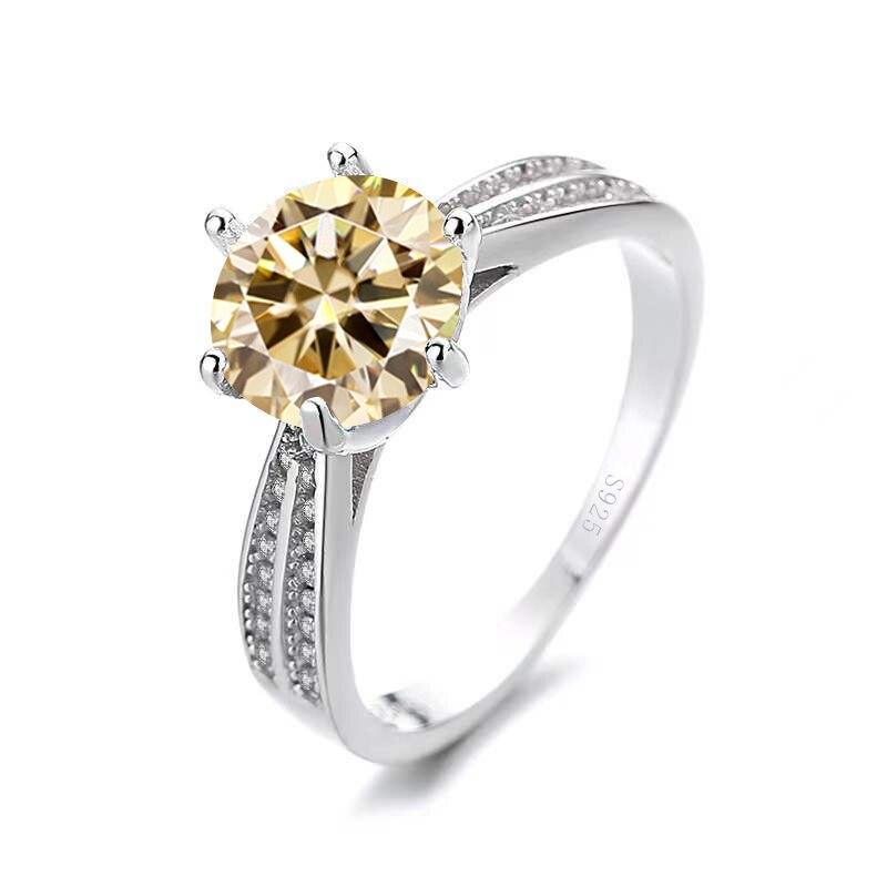 BagueRingen 1,0 ct rund 18 K Weißgold vergoldet 100 % 925 Silber Moissanit Ring Diamant Test bestanden Schmuck Frau Mädchen Geschenk 9 von Joom DACH