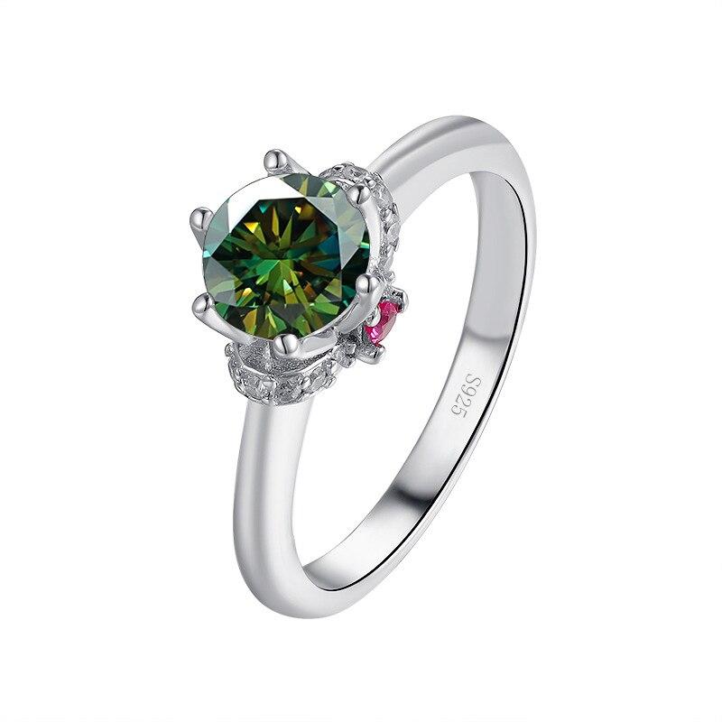 BagueRingen Echt S925 Sterling Silber Ringe frauen 1ct D-COLOR Moissanite Diamant Ring Für Hochzeit Engagement Luxus Schmuck 7 grün von Joom DACH