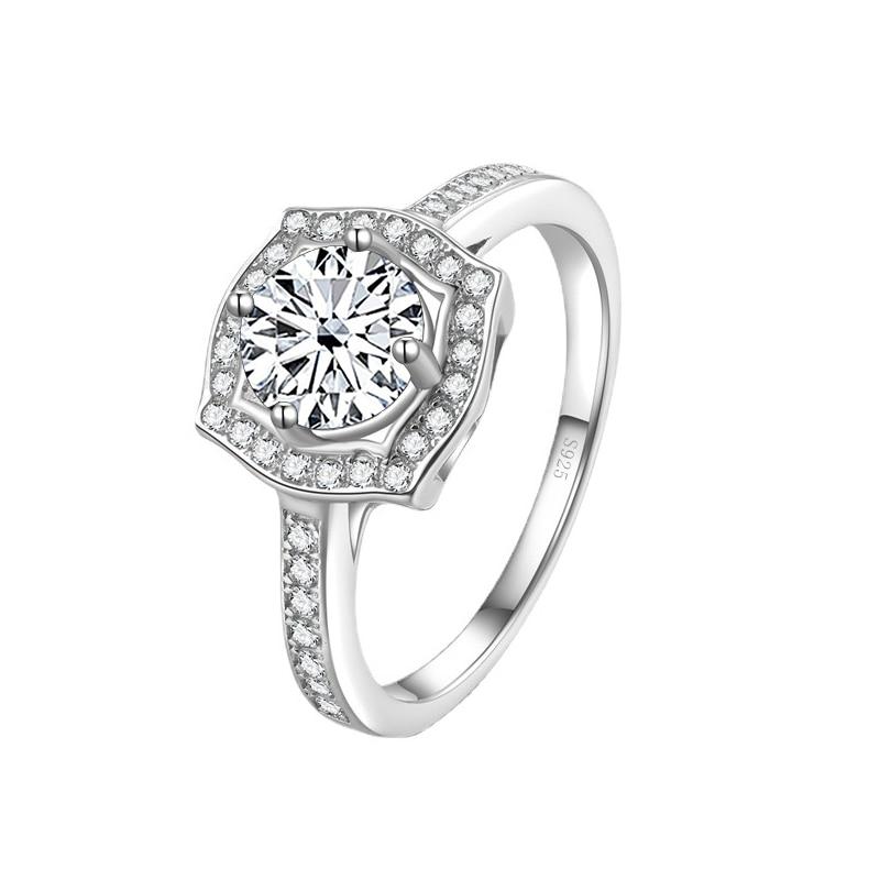 BagueRingen Trendy Sterling Silber S925 Ehering 2ct D-COLOR Moissanit Schmuck Für Frauen GRA Zertifikat 9 weiß von Joom DACH