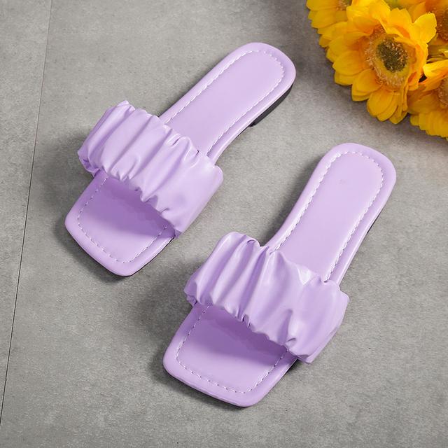 Ballerinas Damen Hausschuhe Sommer Trend Damen Sandalen Neuer Trend Lässig Strand Slingback Pantoletten Eckige Zehenschuhe Damen Flip-Flops 37 violett von Joom DACH