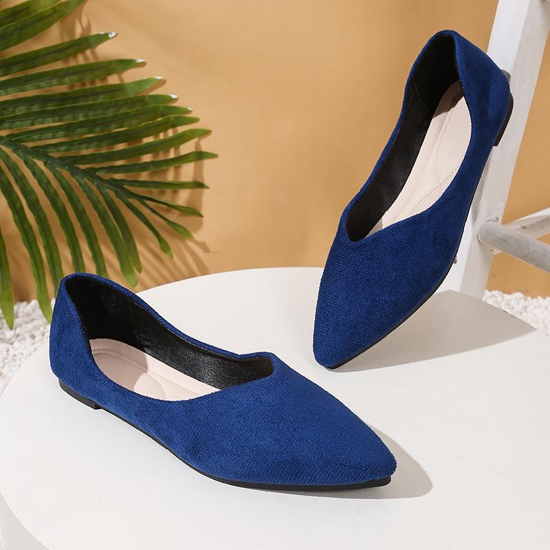 Ballerinas mit spitzer Zehenpartie - Damen Europäische & Amerikanische Mode Slipper, Übergröße Casual 42 blau von Joom DACH