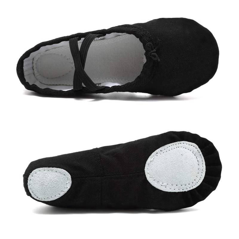Ballett Kinder Hausschuhe Mädchen Ballettschuhe Canvas Tanzschuhe Tanz Gymnastik Yoga Flats 34 schwarz von Joom DACH
