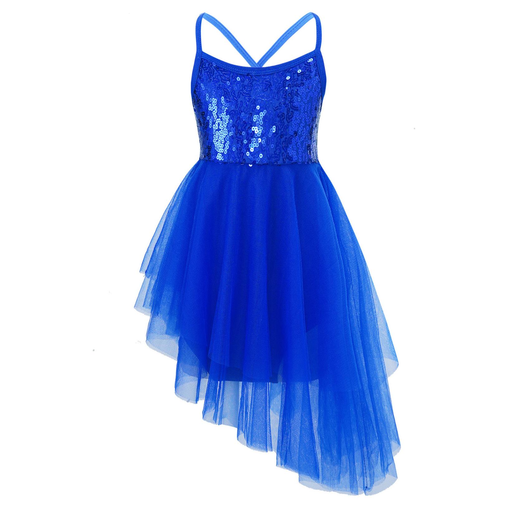 Ballett-Tutu-Kleid mit Pailletten für Mädchen, Trikot mit Rock, Ballerina, glitzernde Tanzkleidung, Kostüme 12-14 Years von Joom DACH