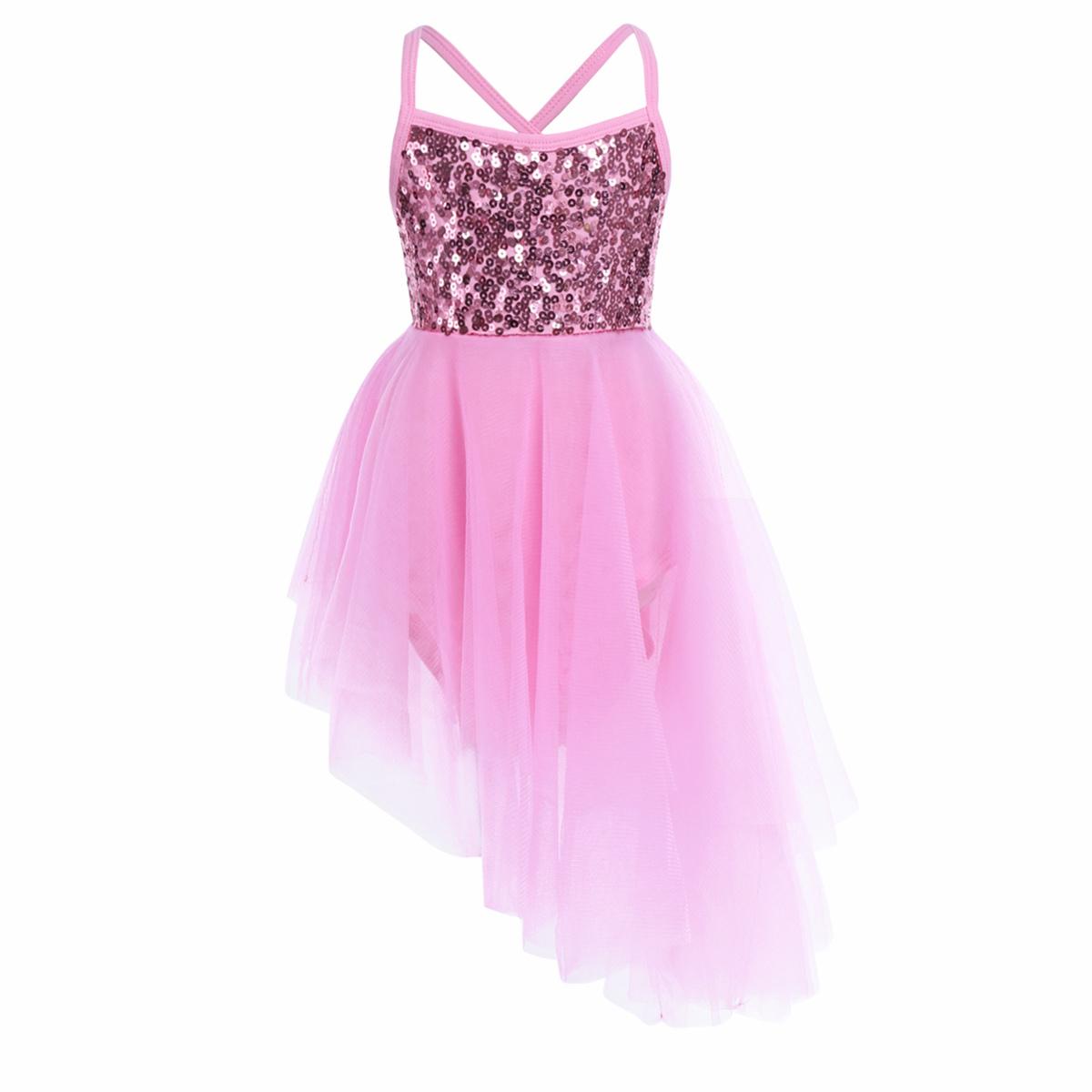 Ballett-Tutu-Kleid mit Pailletten für Mädchen, Trikot mit Rock, Ballerina, glitzernde Tanzkleidung, Kostüme 8-10 Years von Joom DACH
