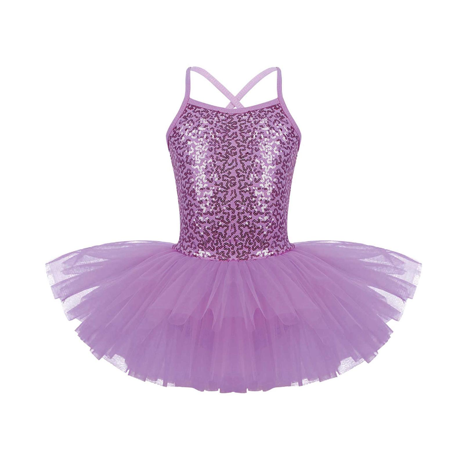 Ballett-Tutu-Kleid mit Pailletten für Mädchen, Trikot mit Rock, Ballerina, glitzernde Tanzkleidung, Kostüme von Joom DACH