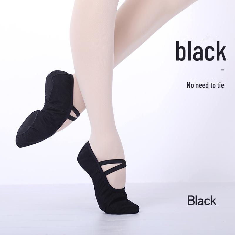 Ballettschuhe für Kleinkinder, Tanzschuhe für Kinder, Yoga-Schuhe aus Canvas mit Katzenkrallen, Tanzschuhe ohne Schnürsenkel mit weicher Sohle. Size 40 schwarz von Joom DACH