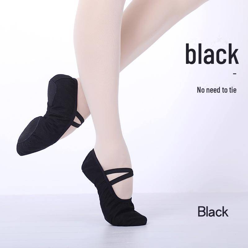 Ballettschuhe für Kleinkinder, Tanzschuhe für Kinder, Yoga-Schuhe aus Canvas mit Katzenkrallen, Tanzschuhe ohne Schnürsenkel mit weicher Sohle. Size 40 schwarz von Joom DACH