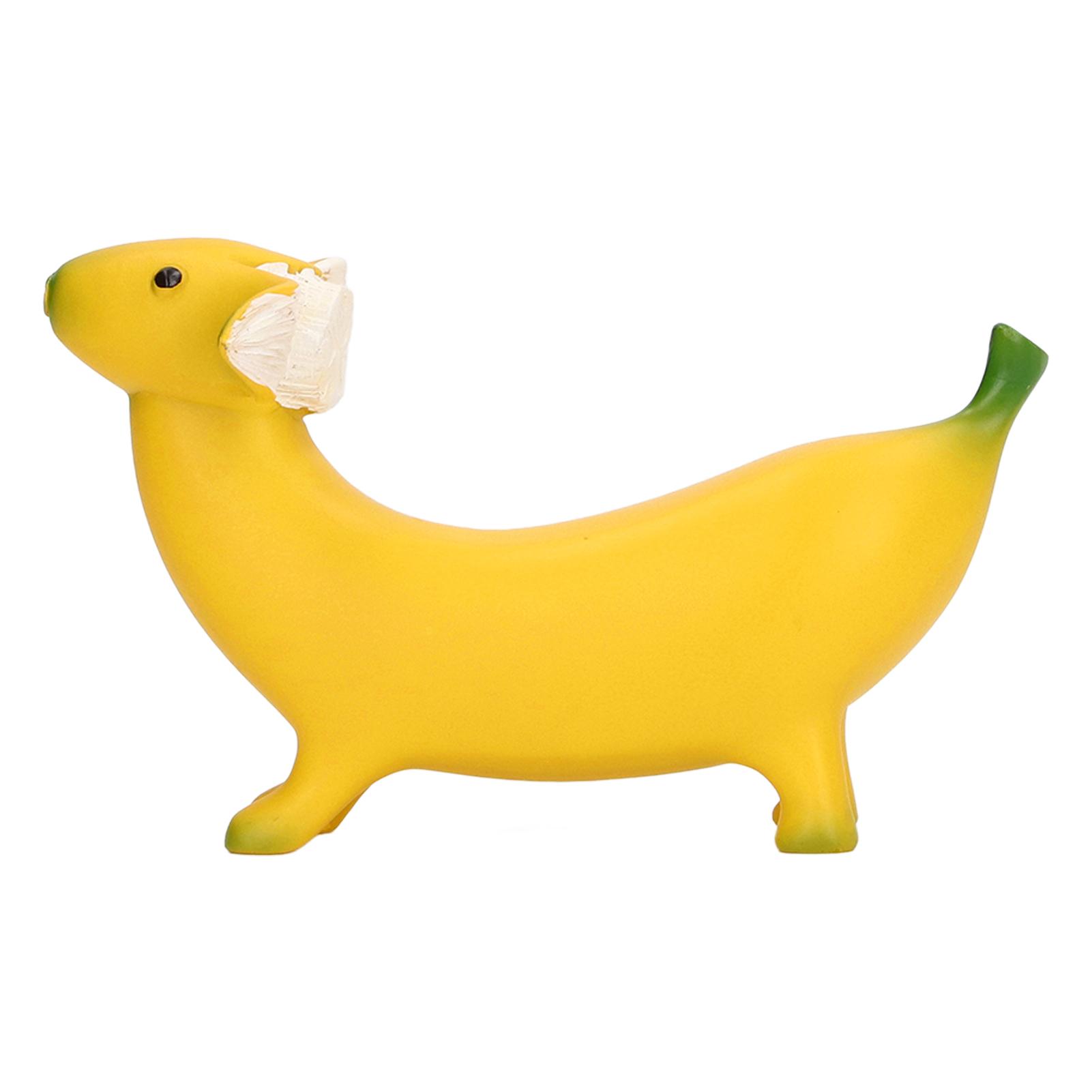 Banane Hund Skulptur Harz Lustig Lieblich Leichtgewicht Banane Hund Kunst Dekoration für Zuhause Schreibtisch M M(59cm / 23.2in Long) von Joom DACH