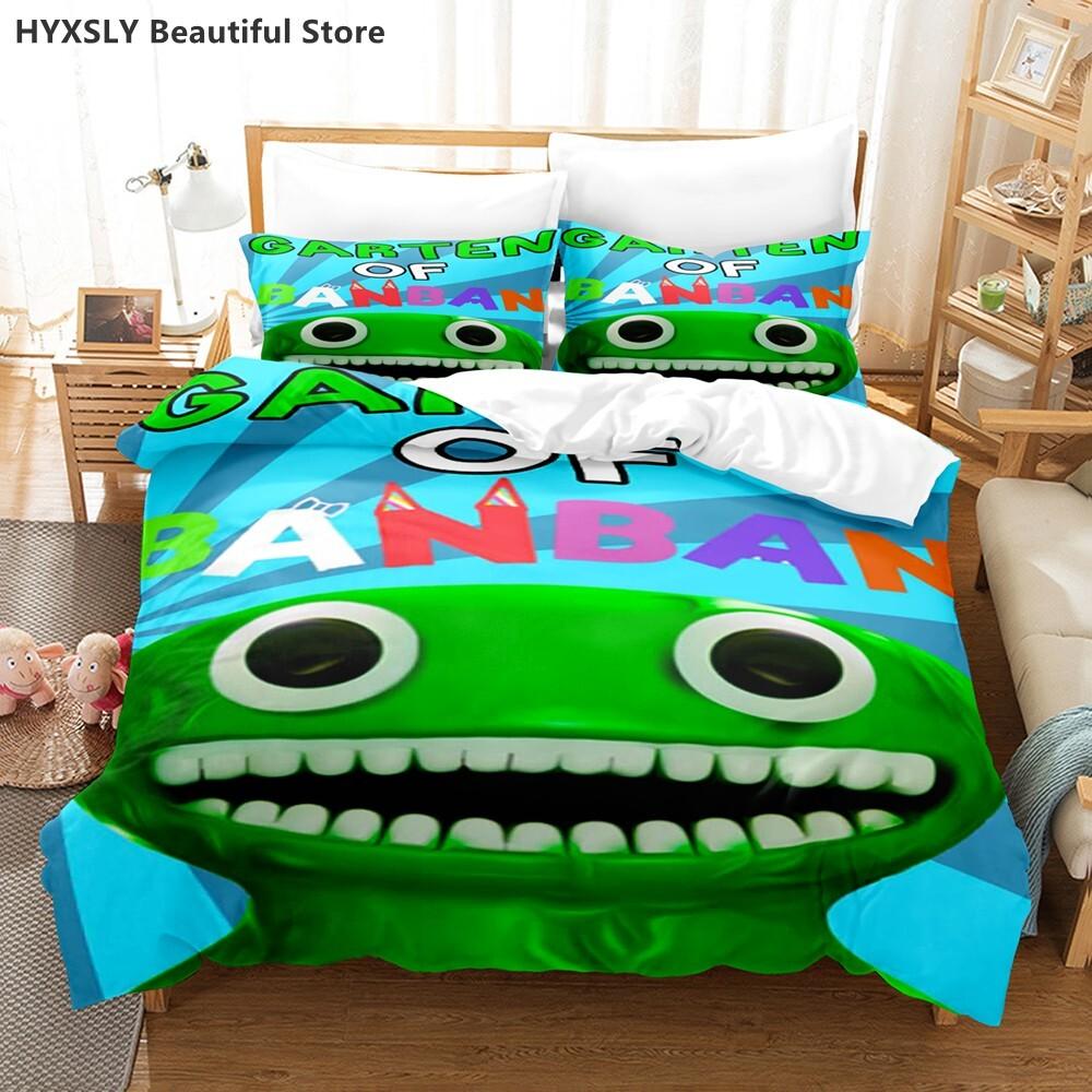 Banban Garten 3D Bettwäscheset Spiel Bettbezug Kissenbezüge Einzelbett Queen-Size King-Size Für Kinder Regenbogen Cartoon Bettbezug-Sets Us Twin 172x218cm von Joom DACH