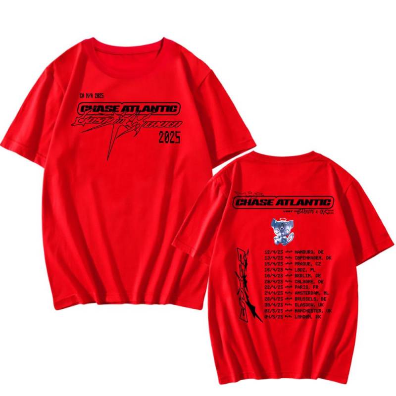 Band CHASE ATLANTIC Tour 2025 T-Shirt Sommer Baumwolle Kurzarm T-Shirts Grafikdruck T-Shirts Männer Frauen Kleidung L rot Band CHASE ATLANTIC Tour 2025 T-Shirt Sommer Baumwolle Kurzarm T-Shirts Grafikdruck T-Shirts Männer Frauen Kleidung L rot von Joom DACH