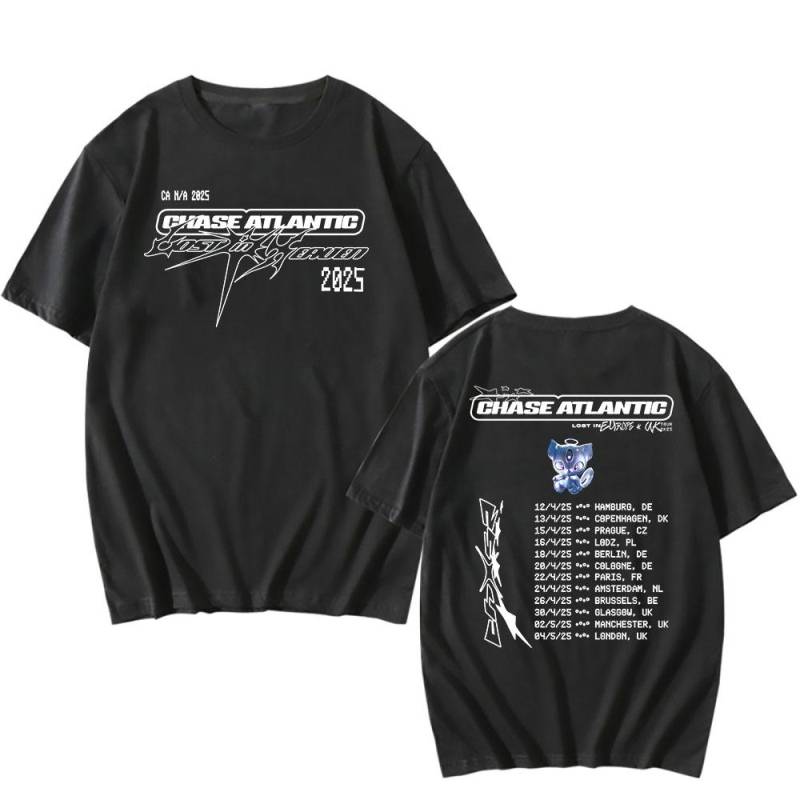 Band CHASE ATLANTIC Tour 2025 T-Shirt Sommer Baumwolle Kurzarm T-Shirts Grafikdruck T-Shirts Männer Frauen Kleidung M schwarz von Joom DACH