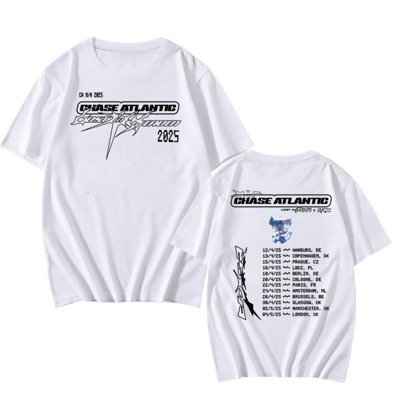 Band CHASE ATLANTIC Tour 2025 T-Shirt Sommer Baumwolle Kurzarm T-Shirts Grafikdruck T-Shirts Männer Frauen Kleidung M weiß von Joom DACH