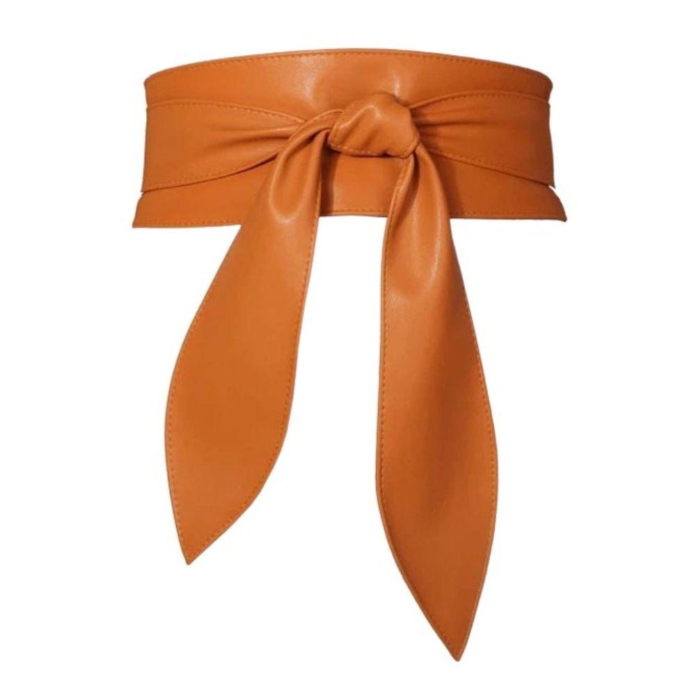 Band PU Leder Taillengürtel Taillengürtel Breiter Gürtel Weicher Knoten Gürtel Kleiderdekoration braun von Joom DACH