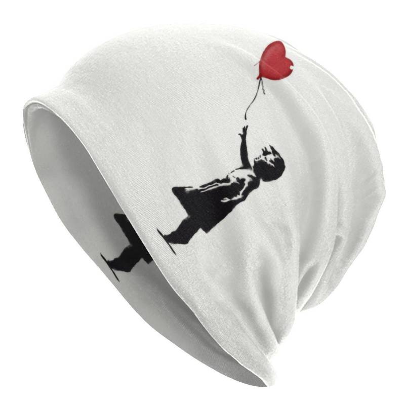 Banksy Art Graffiti Girl Herz Ballon Slouchy Beanie Unisex Frauen Hip Hop Winter Warme Skullies Beanies Hüte Erwachsene Strick Bonnet Cap Skullies Beanie Hat von Joom DACH