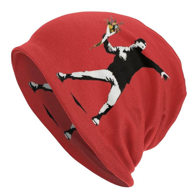 Banksy Art Graffiti Girl Herz Ballon Slouchy Beanie Unisex Frauen Hip Hop Winter Warme Skullies Beanies Hüte Erwachsene Strick Bonnet Cap Skullies Beanie Hat von Joom DACH