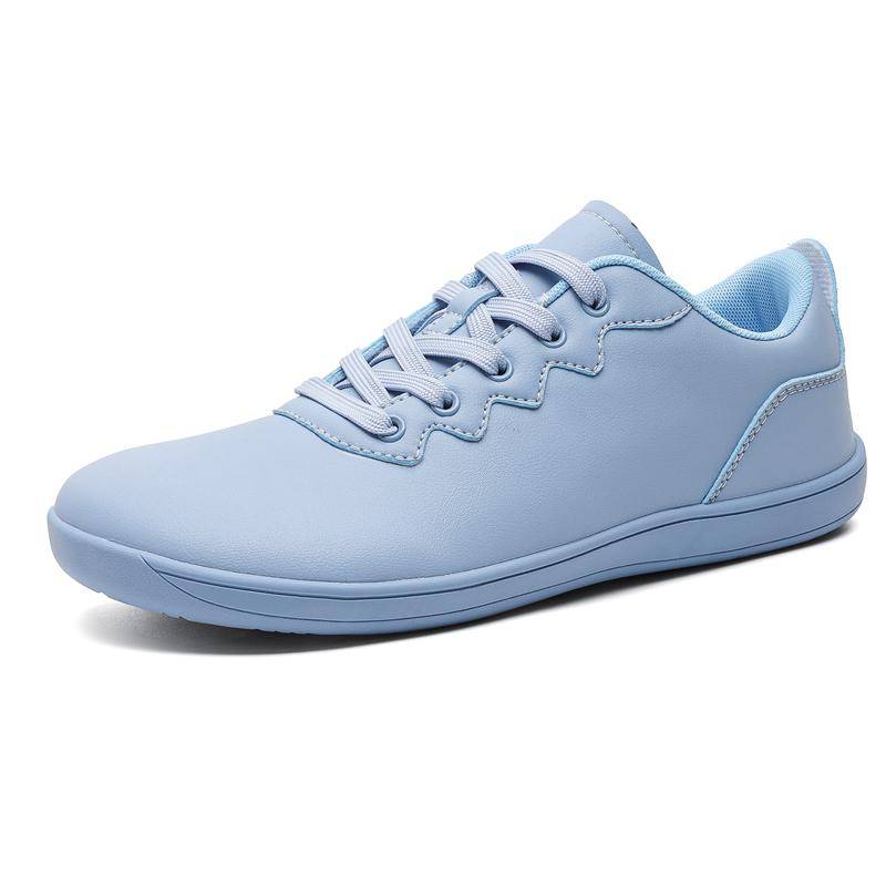 Barfußschuhe mit breiter Zehenbox für Damen Herren PU-Leder Freizeitschuhe Zero Drop Sneaker Outdoor Herren Wanderschuhe 45 himmelblaue von Joom DACH