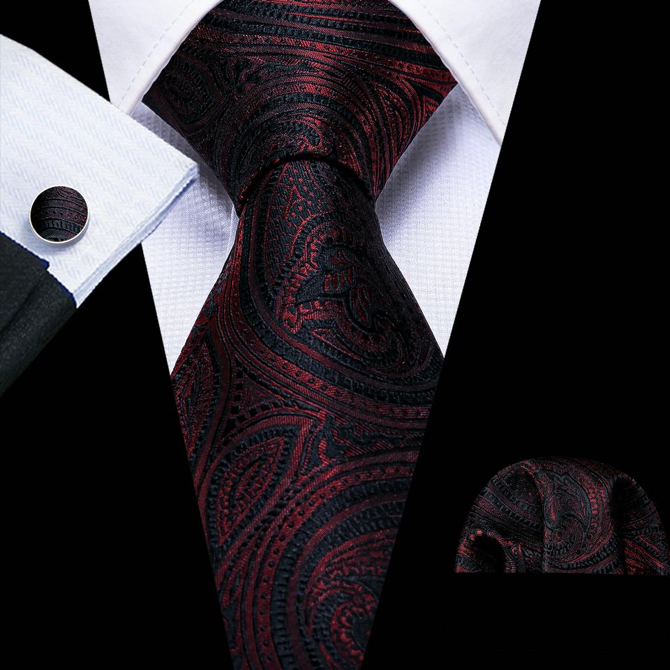 Barry.Wang Herren-Seidenkrawatte, 2021, neues Krawatten-Einstecktuch, Manschettenknöpfe-Set für Business, Hochzeit, Freizeit N-5316 von Joom DACH