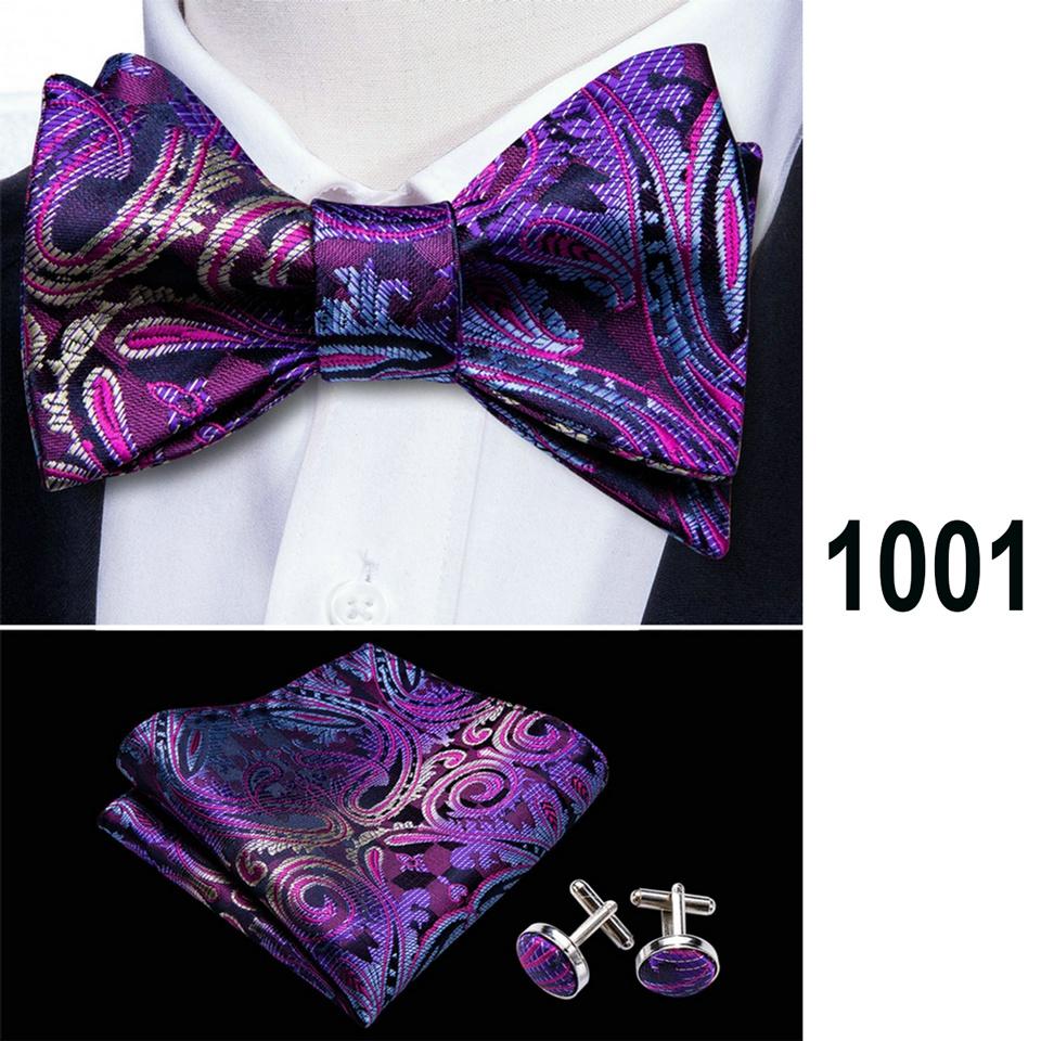 Barry.Wang Krawatten-Fliege für Herren, blau-lila Fliege, Einstecktuch, Manschettenknöpfe für Hochzeit, Business-Set von Joom DACH