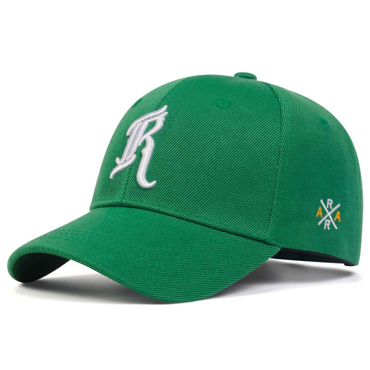 Baseball-Caps mit Buchstaben-R-Stickerei für Damen und Herren, Herbst-Winter, Baumwolle, verstellbare Snapback-Mütze, lässige Hip-Hop-Kappe für Damen, Trucker-Mützen grün von Joom DACH