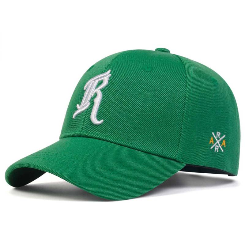 Baseball-Caps mit Buchstaben-R-Stickerei für Damen und Herren, Herbst-Winter, Baumwolle, verstellbare Snapback-Mütze, lässige Hip-Hop-Kappe für Damen, Trucker-Mützen grün von Joom DACH
