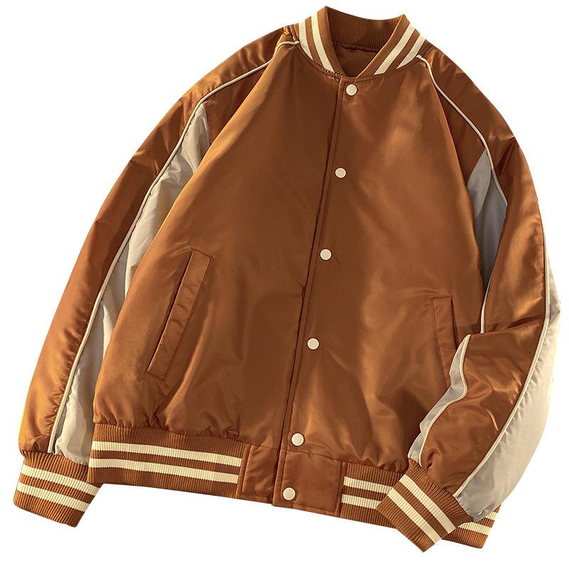 Baseballuniformen für Männer, neue Herbst- und Winterjacken, lockere Baumwollmäntel für Männer XXL braun von Joom DACH