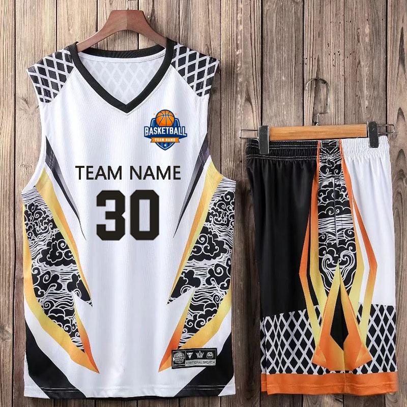 Basketball-Trikot-Sets für Herren, Kinder, Basketball-Uniform, Damen, Sportanzug, Kleidung, atmungsaktiv, College-Basketball-Trikots-Set XL(165-170cm) schwarz von Joom DACH