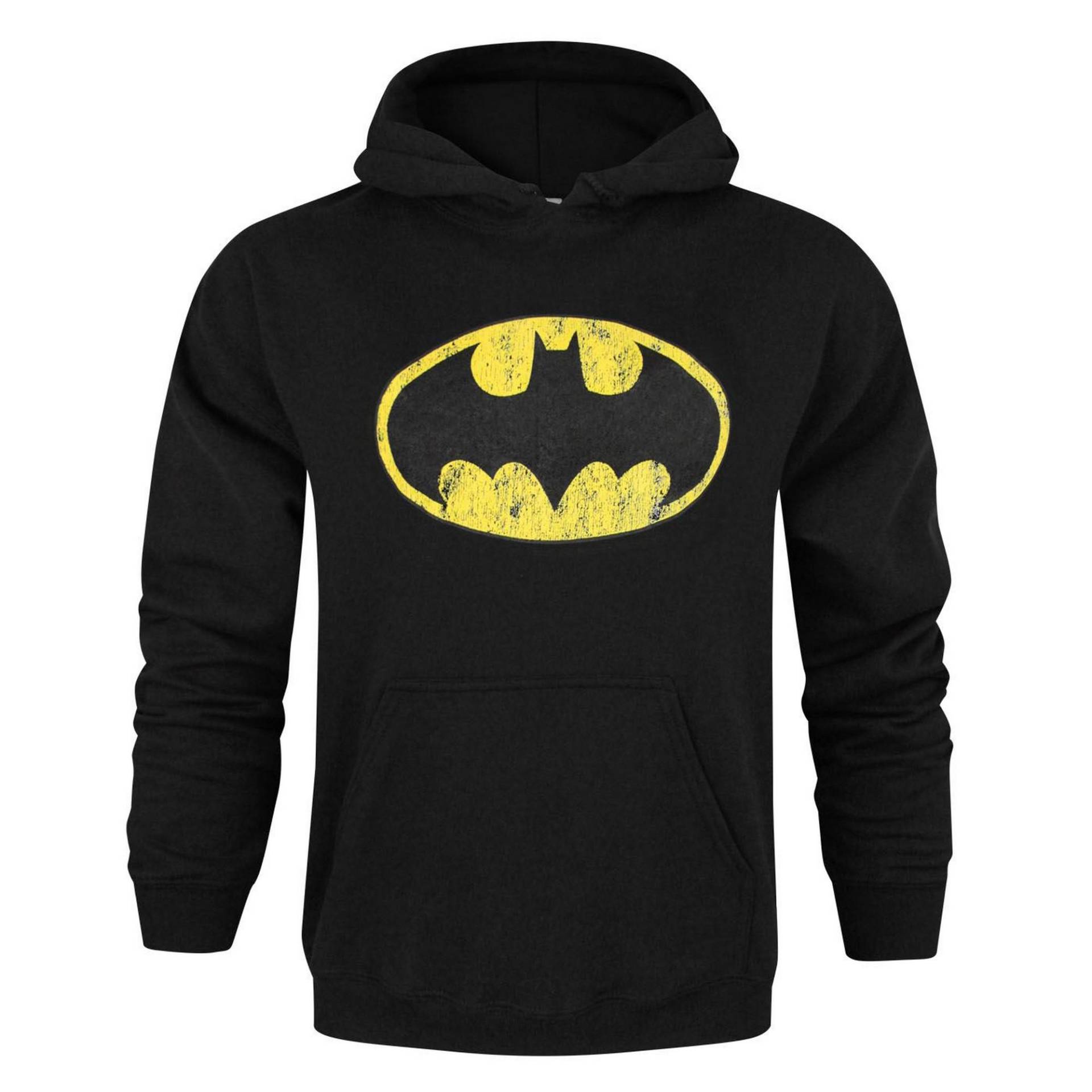 Batman Herren Distressed Logo Hoodie S schwarz von Joom DACH