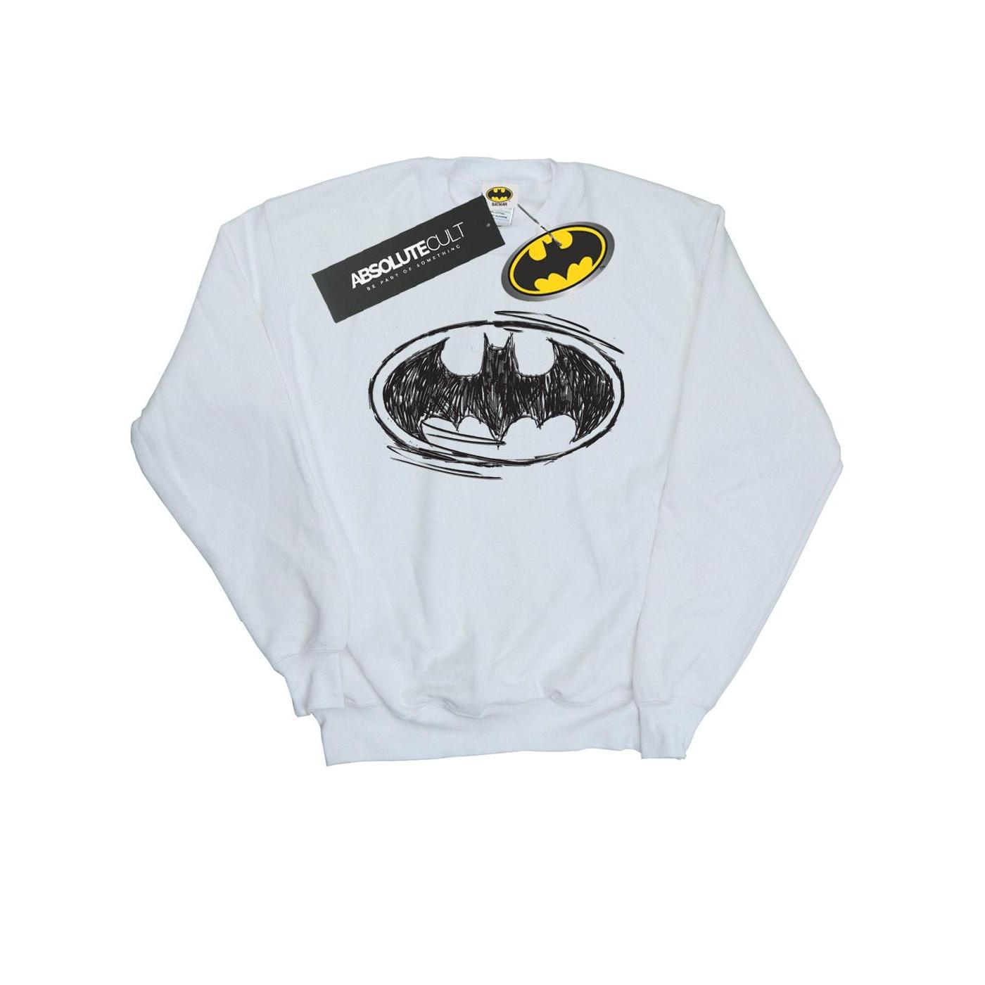Batman Herren-Sweatshirt mit Skizzenlogo XXL weiß Batman Herren-Sweatshirt mit Skizzenlogo XXL weiß von Joom DACH
