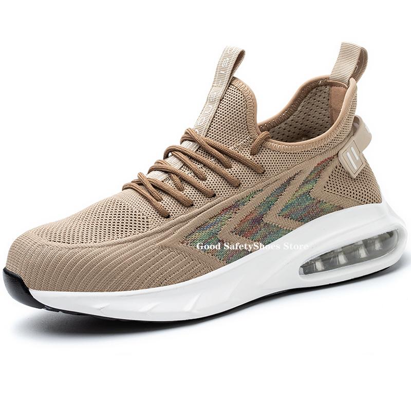 Bau Arbeitsschuhe Stiefel Air Cushion Sicherheitsschuhe Männer Frauen Arbeits Sneakers Atmungsaktive Stahlkappe Sicherheitsstiefel Leicht 44 von Joom DACH