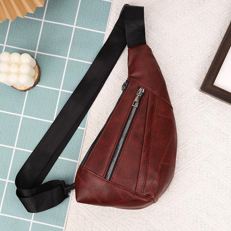 Bauchtasche, Wasserdichte Umhängetasche, Sportliche Retro PU Herren- und Damen-Brusttasche, Modische Outdoor Einzel-Schulter Lässige Kleine Tasche von Joom DACH