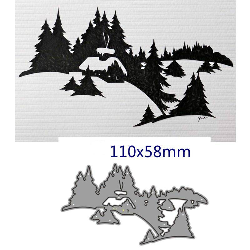 Baumhaus Wald Metall Stanzschablonen Schablone Scrapbooking Fotoalbum Dekor Papier Kartenherstellung Dekor Prägen Basteln dies silber von Joom DACH