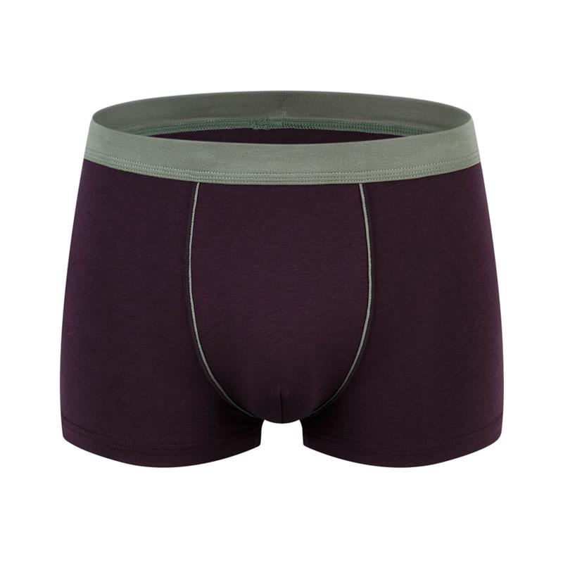 Baumwoll-Herren-Boxershorts, belüftet, große Boxershorts, solide, weiche Unterwäsche 5XL violett von Joom DACH