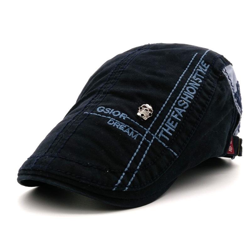 Baumwoll-Sonnenhut für Herren und Damen, hochwertiger Hut mit Entenzunge, für Frühjahr und Sommer, Outdoor-Reisen, Sonnenschutz 56-58cn dunkelblau von Joom DACH