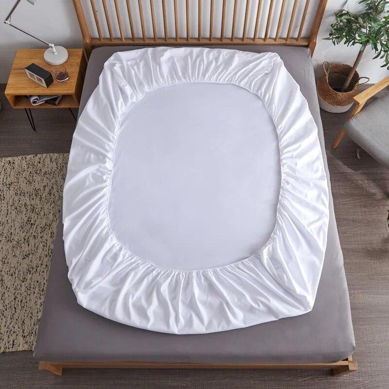 Baumwoll-Spannbettlaken mit elastischen Bändern, rutschfeste, verstellbare Matratzenbezüge für Einzel-, Doppel-, King-Size- und Queen-Size-Betten, 140/160/200 cm 160x200cmx30cm von Joom DACH