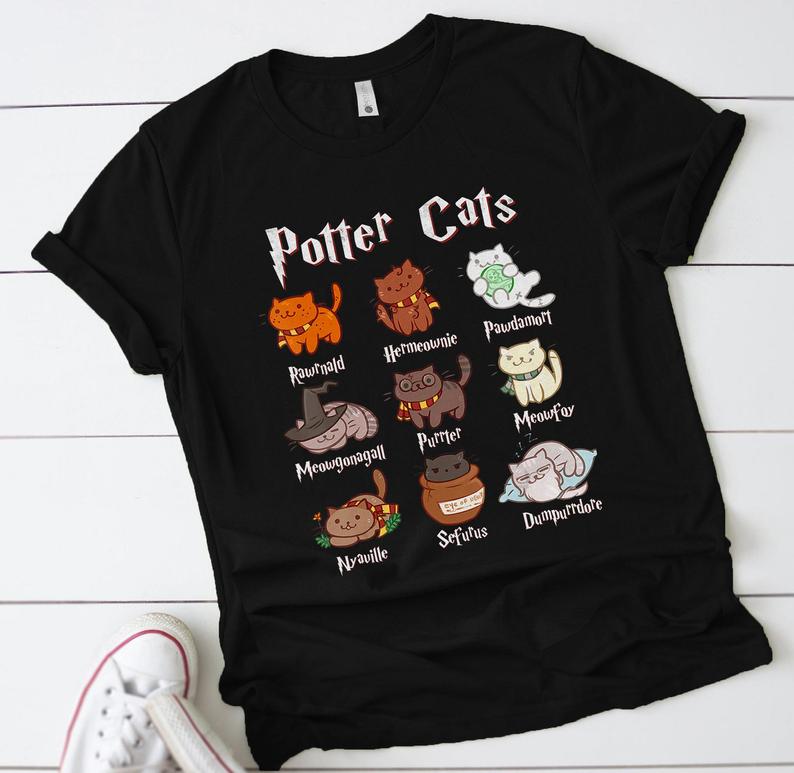 Baumwoll-T-Shirt mit süßem Potter-Katzen-Mom-Shirt, Mode, Übergröße, Unisex-T-Shirt, Harajuku, kurzärmelig, Mama-Top, T-Shirt, Rundhalsausschnitt, Baumwolle, Mutter, lässig S von Joom DACH