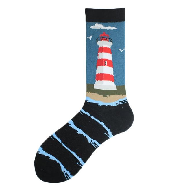 Baumwolle Happy Funny Socken Männer Alien Planet Shark Crazy Design Sokken Unisex Neuheit Dinosaurier Crew Skateboard Calcetines Hombre von Joom DACH