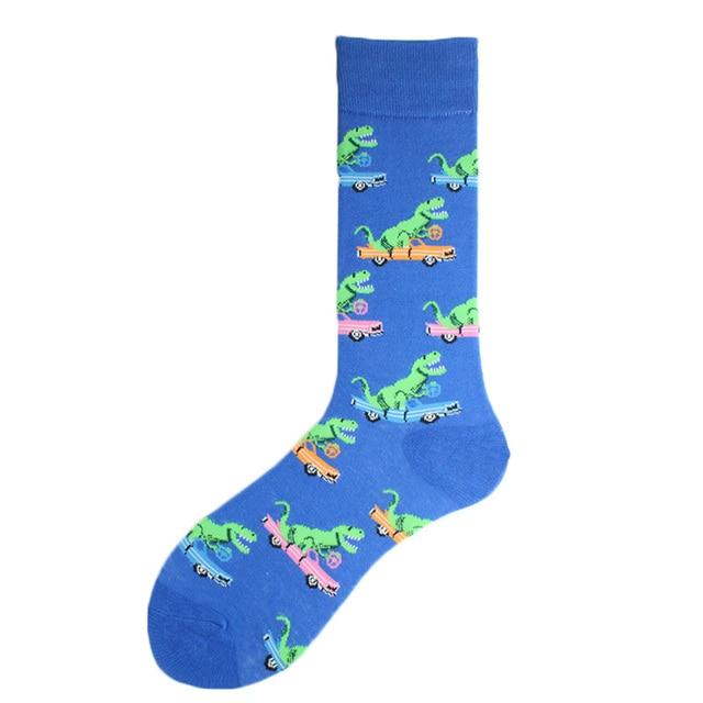 Baumwolle Happy Funny Socken Männer Alien Planet Shark Crazy Design Sokken Unisex Neuheit Dinosaurier Crew Skateboard Calcetines Hombre von Joom DACH