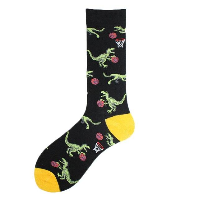 Baumwolle Happy Funny Socken Männer Alien Planet Shark Crazy Design Sokken Unisex Neuheit Dinosaurier Crew Skateboard Calcetines Hombre von Joom DACH