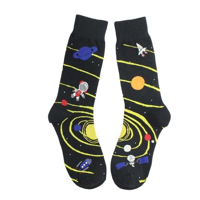 Baumwolle Happy Funny Socken Männer Alien Planet Shark Crazy Design Sokken Unisex Neuheit Dinosaurier Crew Skateboard Calcetines Hombre von Joom DACH