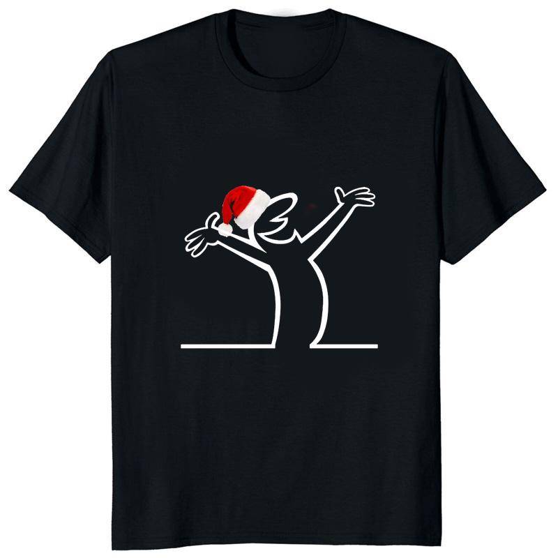 Baumwolle La Linea The Line Lustig Bedruckt Frohe Weihnachten T-Shirt Bequem Hip Hop Streetwear Herren T-Shirt Hipster Lässig Locker Damen T-Shirt XXL von Joom DACH