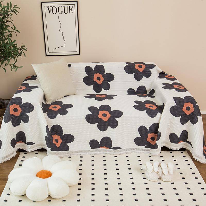 Baumwolle Leinen Sofabezug Druck Vollbezug Vier Jahreszeiten Universal Sofabezug Anti-Katzenkratzer Sofa Handtuch Rutschfestes Sofa Handtuch 180x130cm 1pcs von Joom DACH