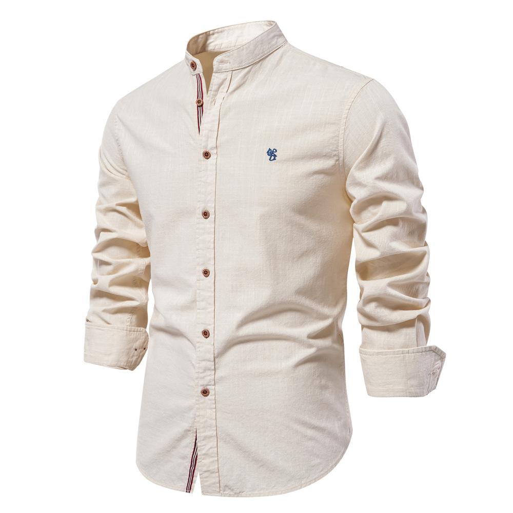 Baumwolle Social Shirt Männer Einfarbig Langarm Shirt Männer Frühling Stand Casual Herren Shirts S Baumwolle Social Shirt Männer Einfarbig Langarm Shirt Männer Frühling Stand Casual Herren Shirts S von Joom DACH