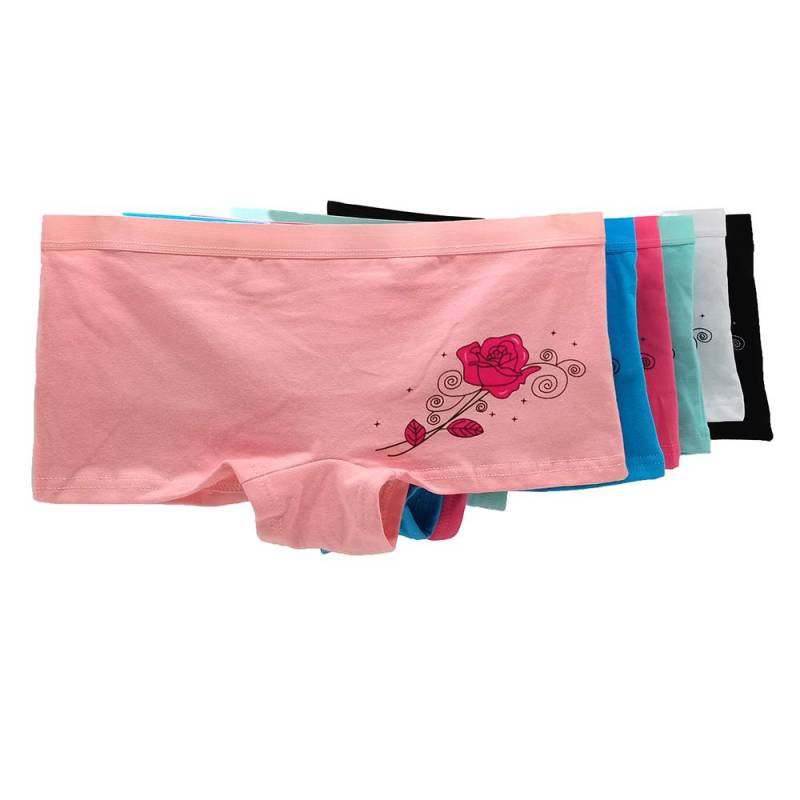 Baumwolle Unterwäsche Frauen Mädchen Shorts Boxer Briefs Niedliche Blumen Boyshorts Damen Höschen Schlüpfer 6 Teile/los M von Joom DACH