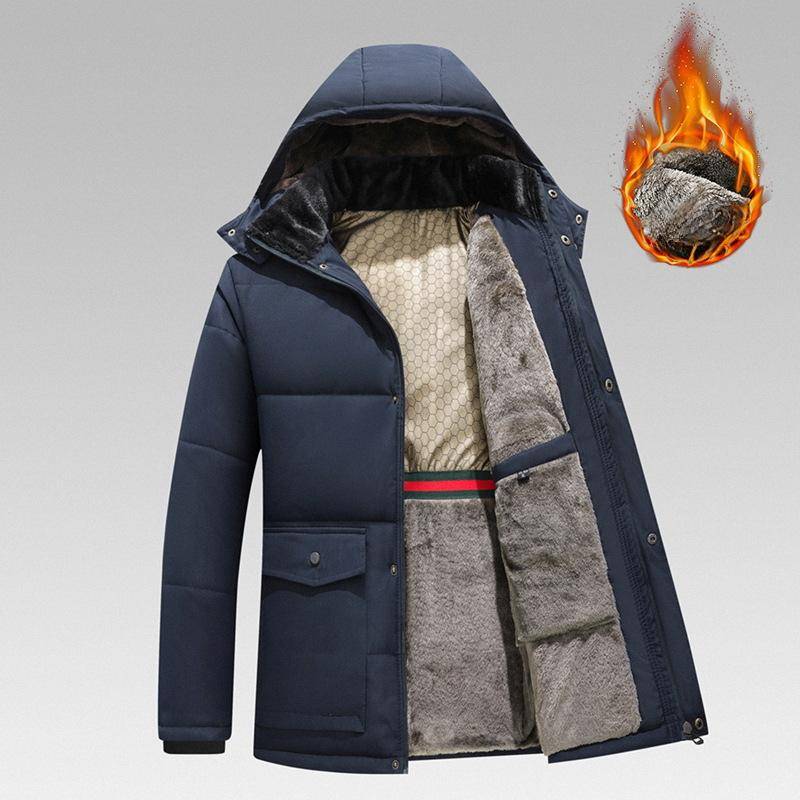 Baumwollgefütterte Kleidung für Herren, Graphen-Heizung und Fleece, baumwollgefütterte Kleidung für Jugendliche, Fleece und dicker. 5XL blau von Joom DACH