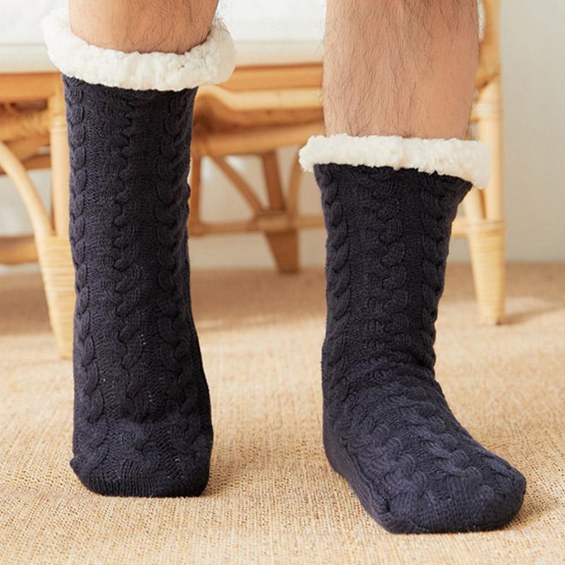 Baumwollsocken Hausschuhe Herren warmes Plüschfutter Memory-Schaum weiche Indoor-Hausschuhe Winter bequem rutschfest Heimschuhe 39 cyanblau/blau von Joom DACH